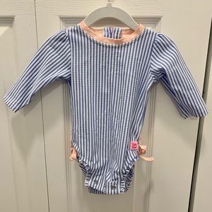 RuffleButts Seersucker Swimsuit